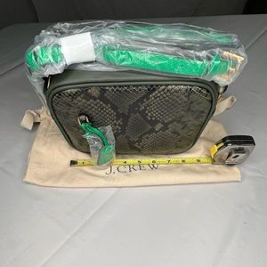 J.Crew Collection Signet Crossbody Purse Snake Print NWT